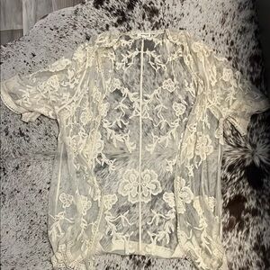 Elegant Lace Sheer Top - Cream